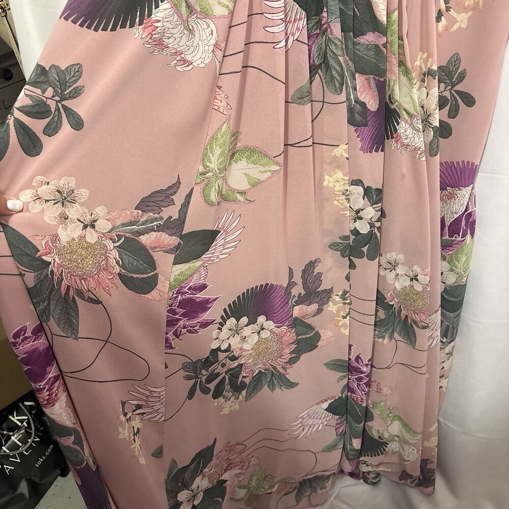 City Chic Maxi Mila Pink Floral Adjustable Strap Maxi Dress L/20 Wedding Guest - Picture 6 of 9
